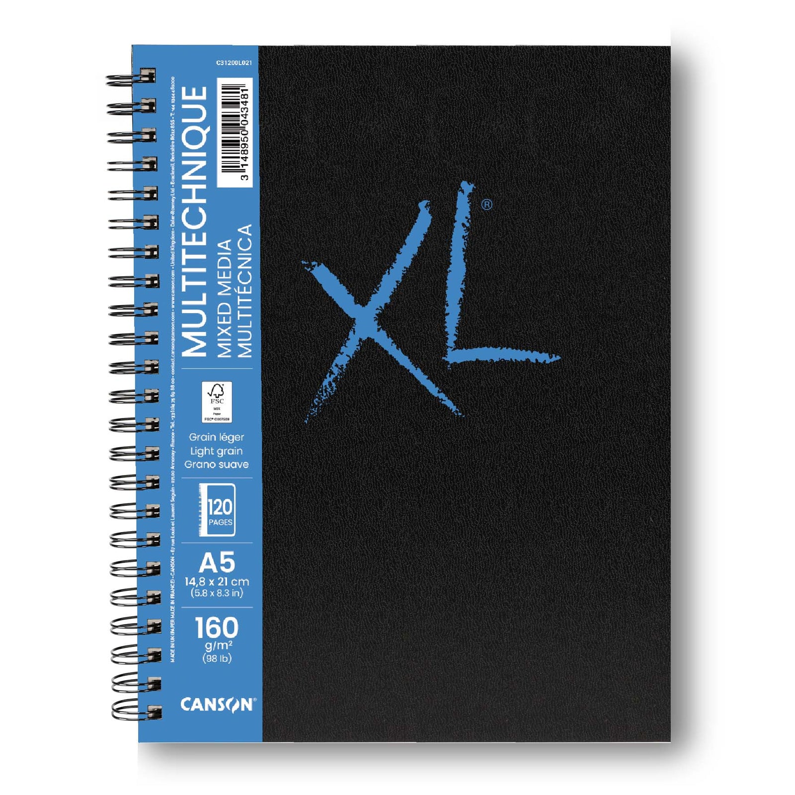 Canson XL Mix Media blok klejony 160 g - 120 arkuszy, A5