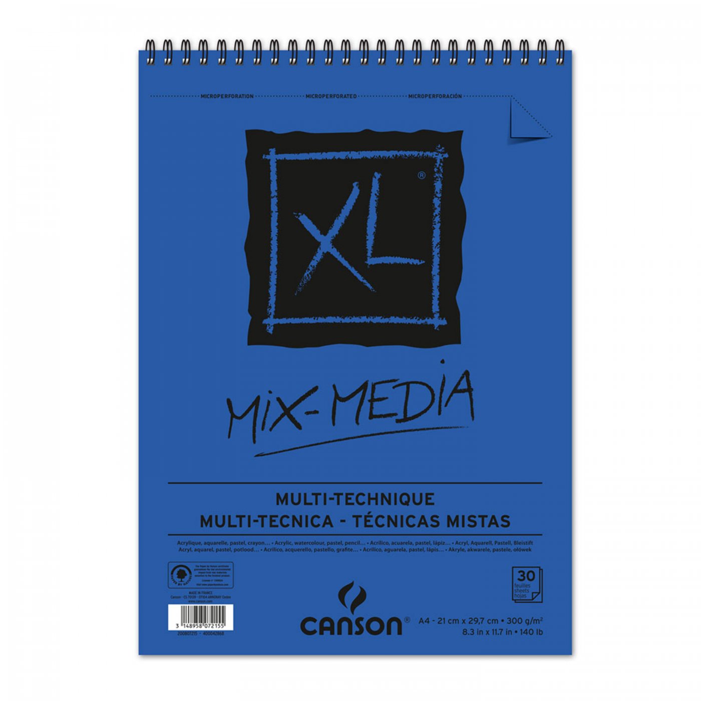 Canson XL Mix Media blok 300 g/m² 30 arkuszy A4 na spirali