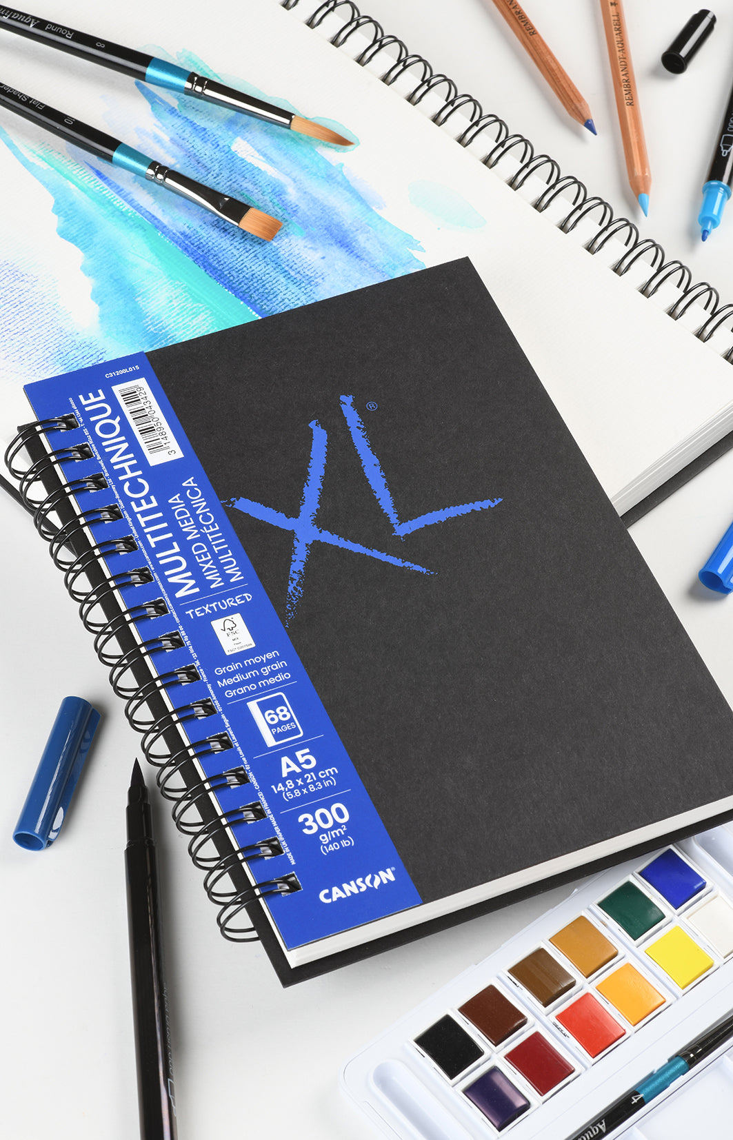 Canson XL Mix Media Textured blok 300 g/m² 68 arkuszy A4 klejony