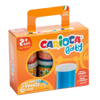 Carioca farby do malowania palcami Baby 2+, papierowa walizeczka, 6 × 80 ml