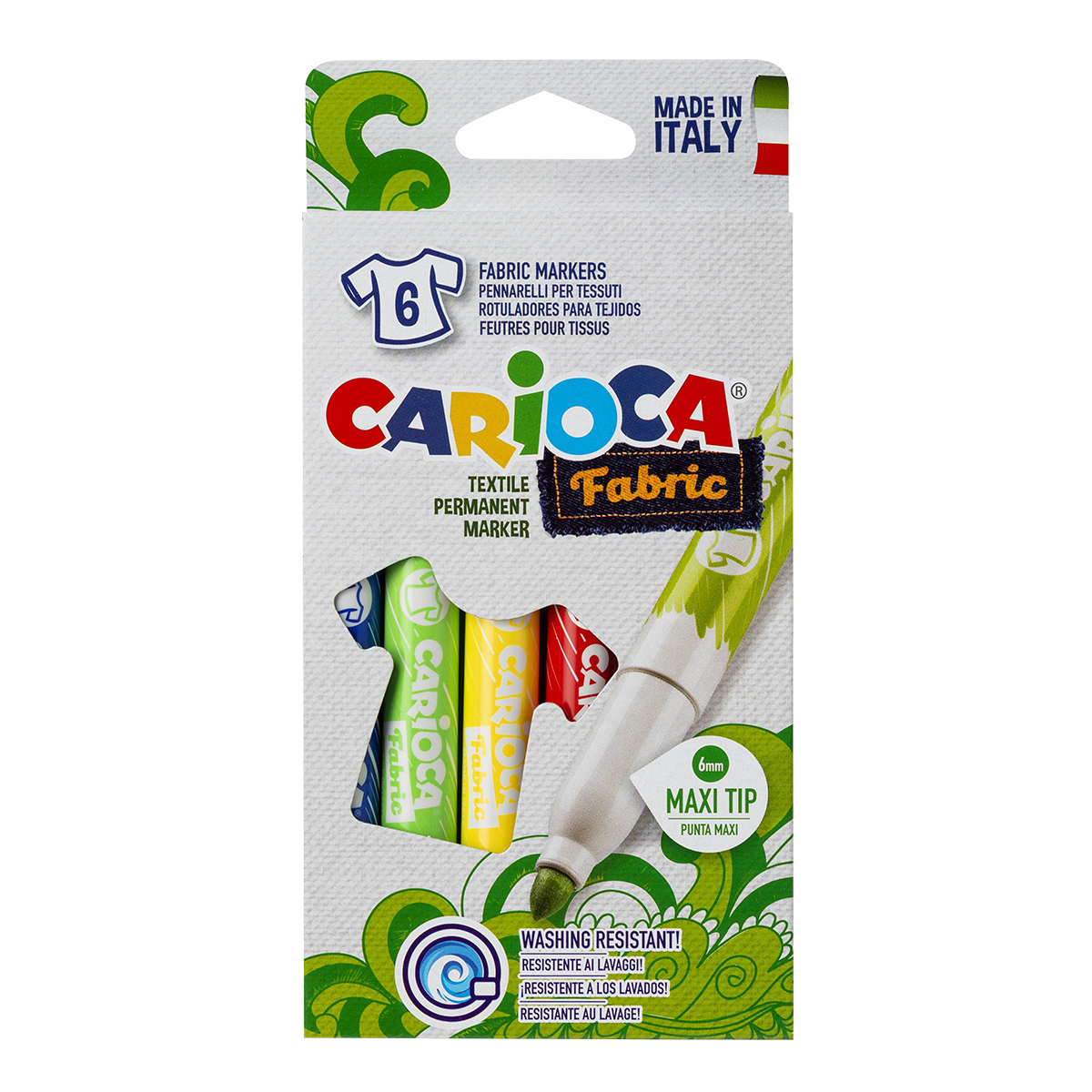 Carioca markery do tkanin, końcówka maxi, mix kolorów