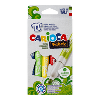 Carioca markery do tkanin, końcówka maxi, mix kolorów