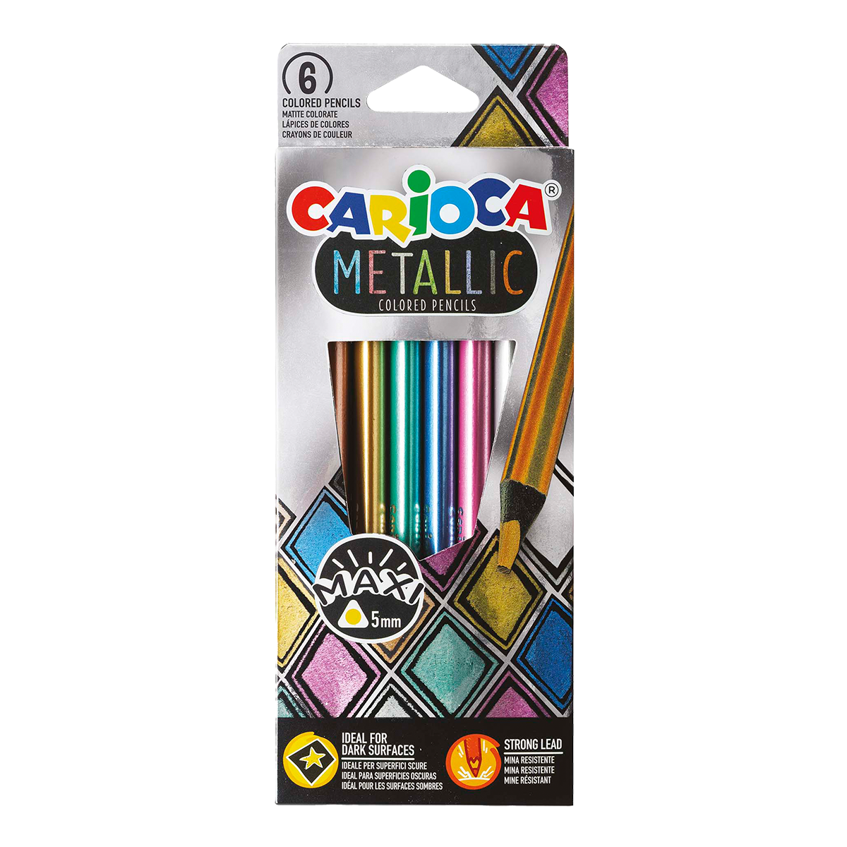Carioca trójkątne kredki metaliczne Metallic, 6 szt.