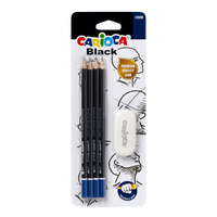 Carioca zestaw ołówków trójkątnych Black 2/HB z gumką, 4 szt.
