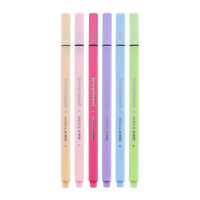 Cienkopisy Bruynzeel Fineliner pastelowe – 6 szt. / 0,4 mm