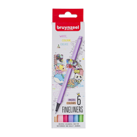 Cienkopisy Bruynzeel Fineliner pastelowe – 6 szt. / 0,4 mm