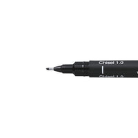Czarny kreatywny liner UNI PIN ze ściętą końcówką | różne grubości | Artmie