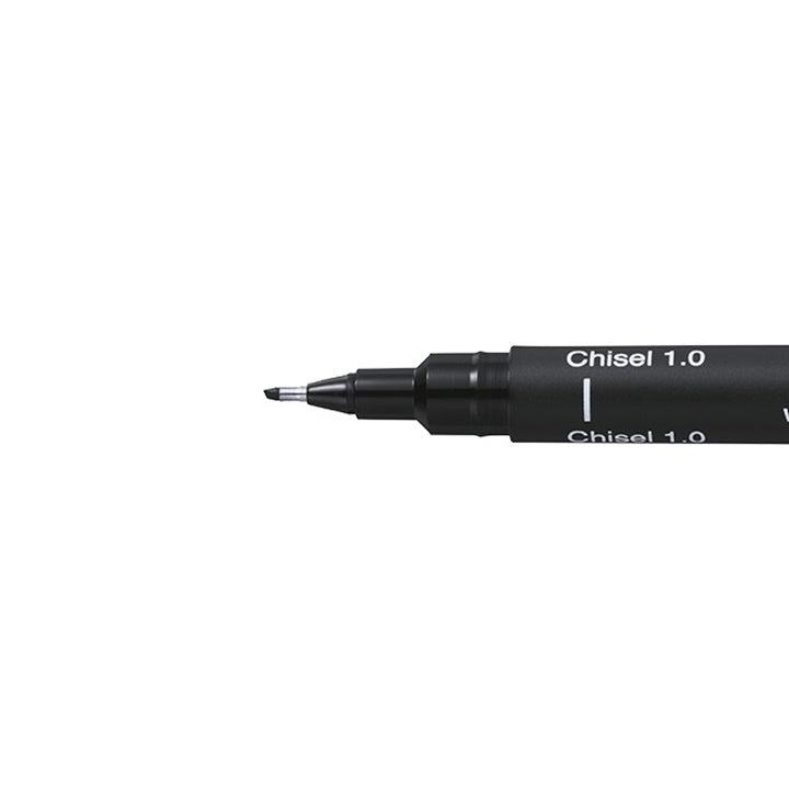 Czarny kreatywny liner UNI PIN ze ściętą końcówką | różne grubości | Artmie