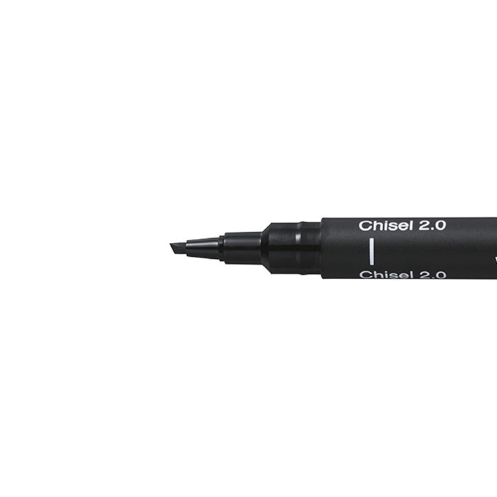 Czarny kreatywny liner UNI PIN ze ściętą końcówką | różne grubości | Artmie