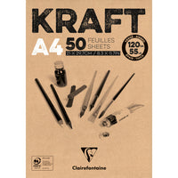 Clairefontaine blok z papieru kraft klejony – 120 g 50 ark. A4