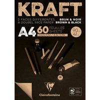 Clairefontaine blok z papieru kraft klejony – 90 g 60L A4 Brązowy i czarny