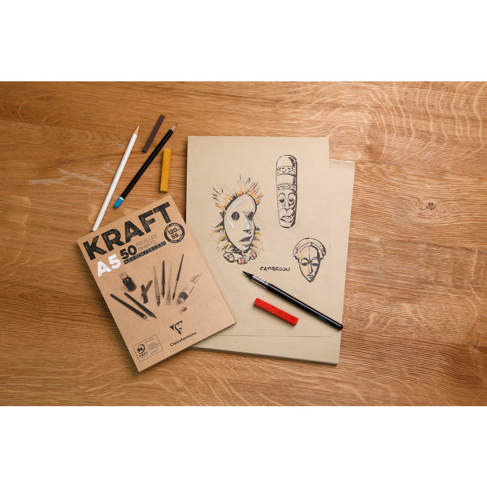 Clairefontaine blok z papieru kraft klejony