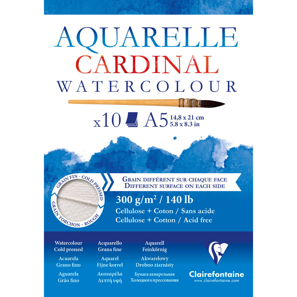 Clairefontaine Cardinal blok do akwareli CP R 300 g 10K klejony