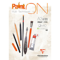 Clairefontaine Paint'On Mix Media blok 250 g 40K klejony Extra White
