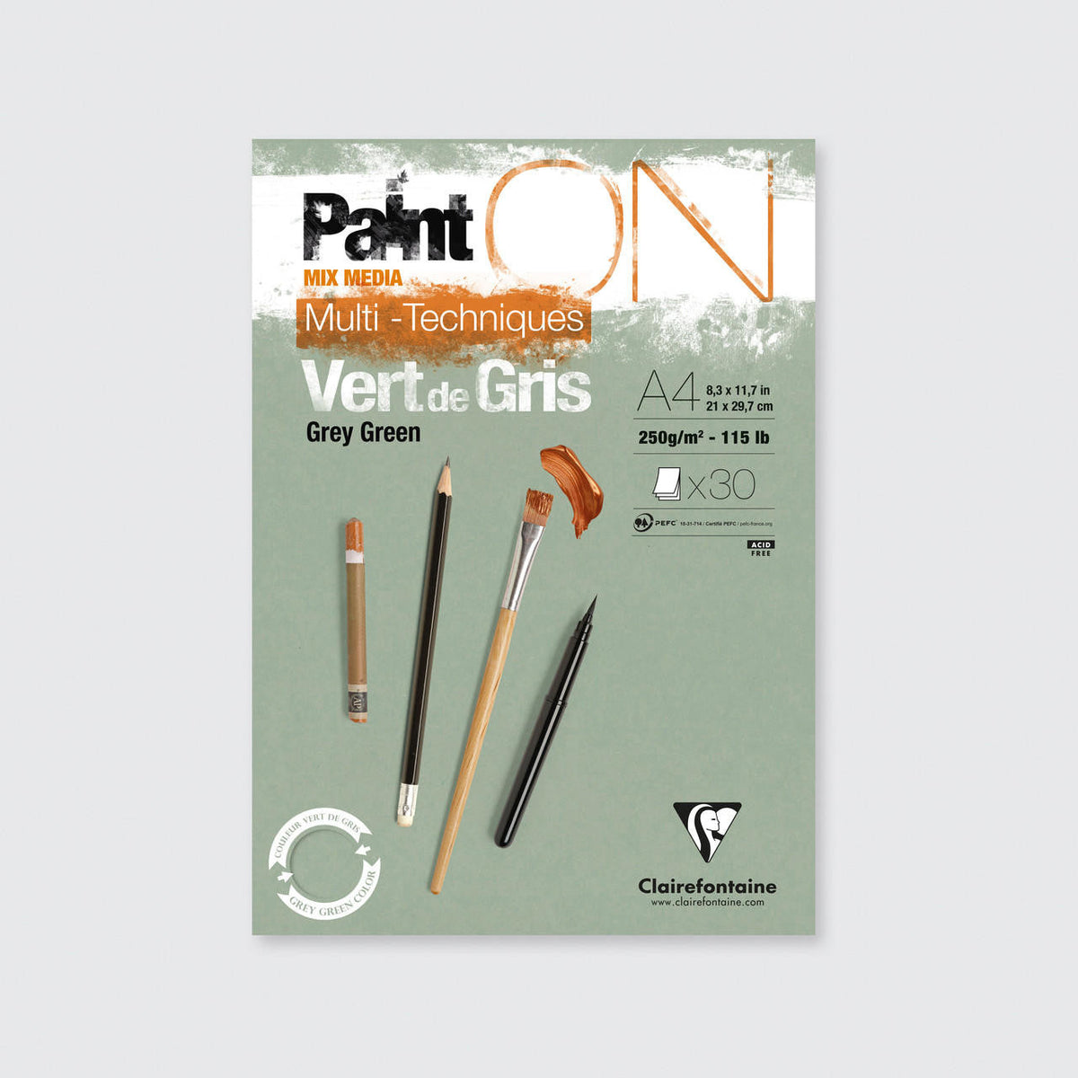 Clairefontaine Paint'On Mix Media blok 250 g klejony