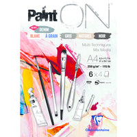 Clairefontaine Paint'On Mix Media blok nr 6 250 g 24K klejony różne kolory