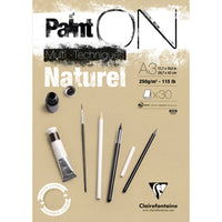Blok do technik mieszanych CLAIREFONTAINE Paint'On naturalny 250 g/m² – 30 arkuszy – A3