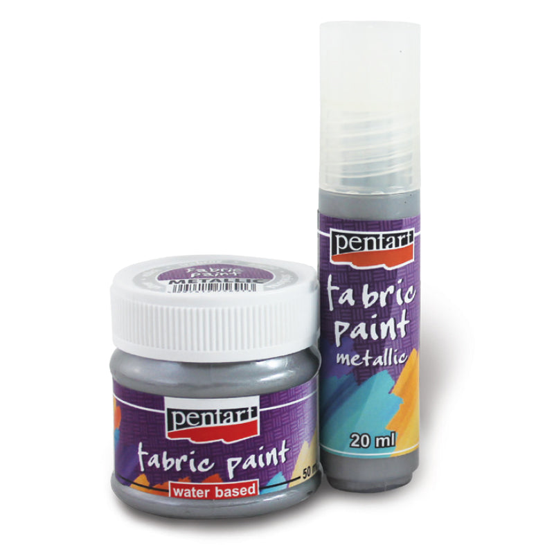 Farba do tkanin metaliczna - 50 ml – 6186 - metaliczna jasnoniebieska