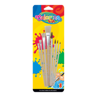 Colorino zestaw pędzli - płaskie i okrągłe, 8 szt.