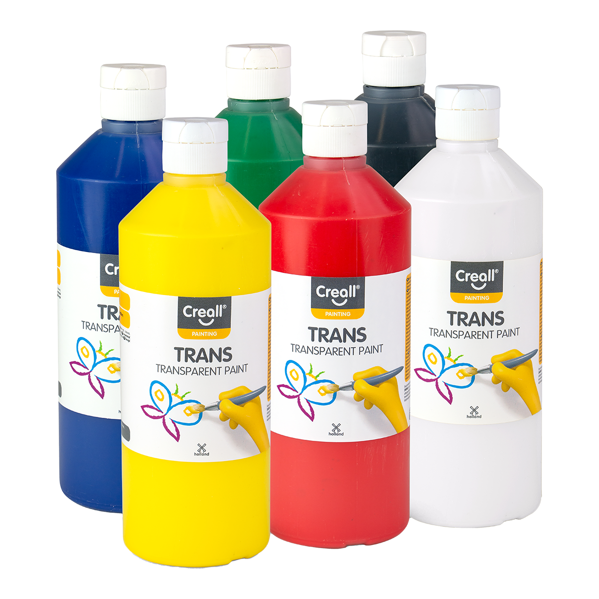 Creall zestaw farb transparentnych Trans, 6 × 500 ml