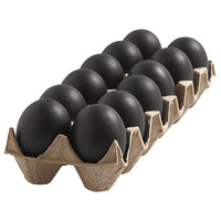 Czarne plastikowe ozdobne jajka / 12 szt, wys. 6 cm | Artmie