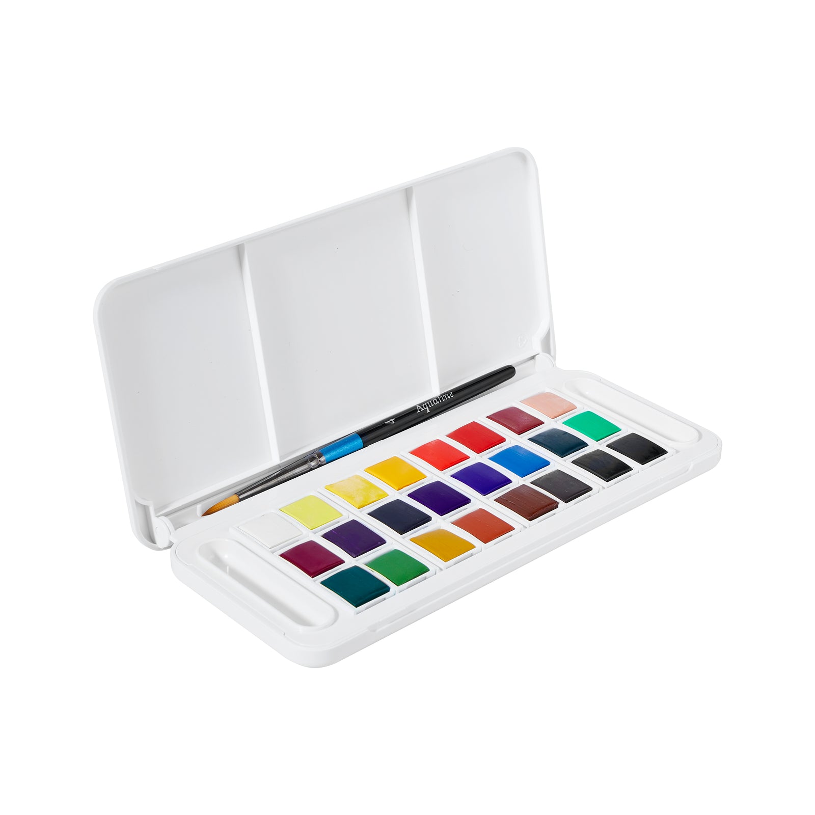 DALER ROWNEY Aquafine zestaw akwareli podróżny 24 półkostki z pędzlem