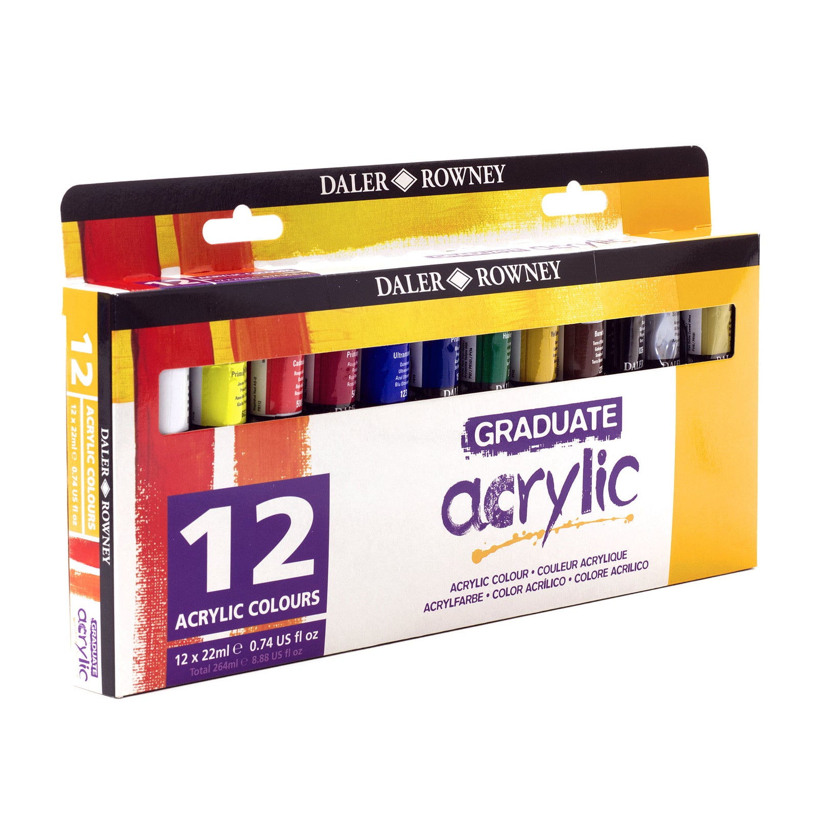 DALER ROWNEY Graduate zestaw farb akrylowych 12 x 22 ml