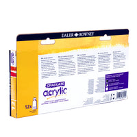DALER ROWNEY Graduate zestaw farb akrylowych 12 x 22 ml