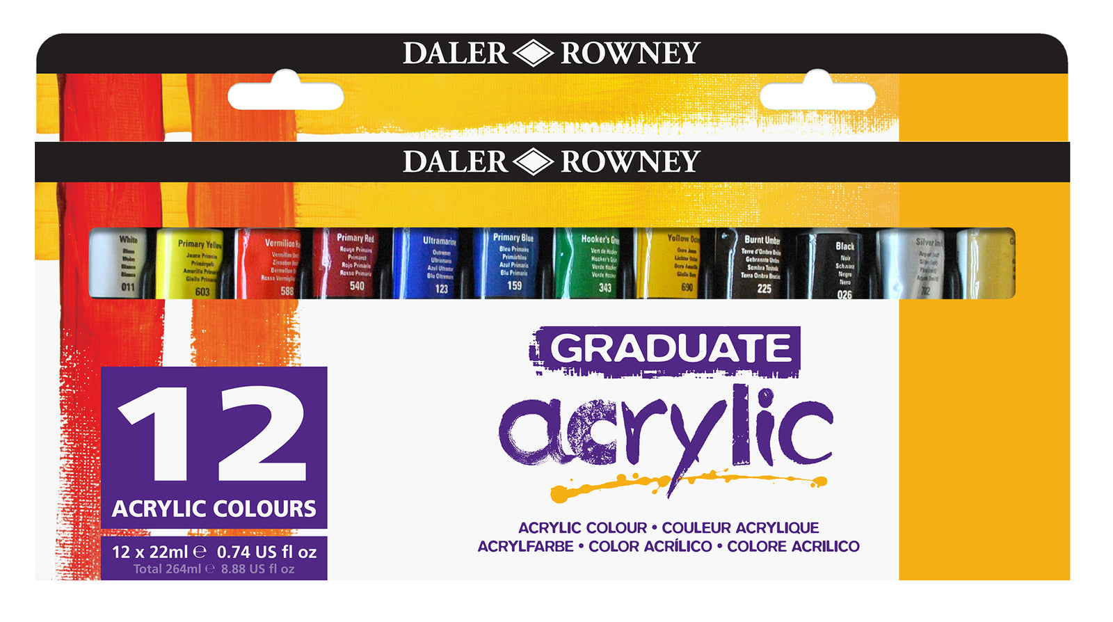 DALER ROWNEY Graduate zestaw farb akrylowych 12 x 22 ml