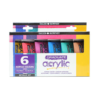 DALER ROWNEY D&R Graduate zestaw farb akrylowych metalicznych 6 x 75 ml