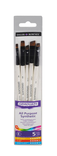 DALER ROWNEY D&R Graduate zestaw pędzli płaskich z krótką rączką 5 szt.