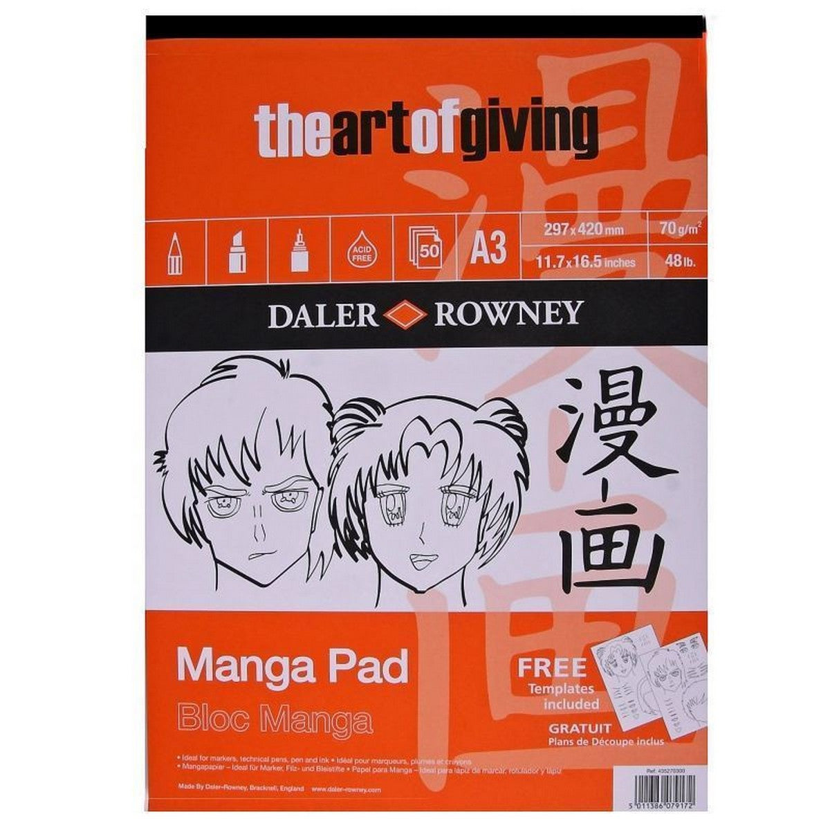 DALER ROWNEY Manga blok do markerów 70 g - 50 arkuszy, A3