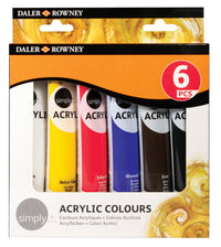 DALER ROWNEY D&R Simply zestaw farb akrylowych 6 x 75 ml