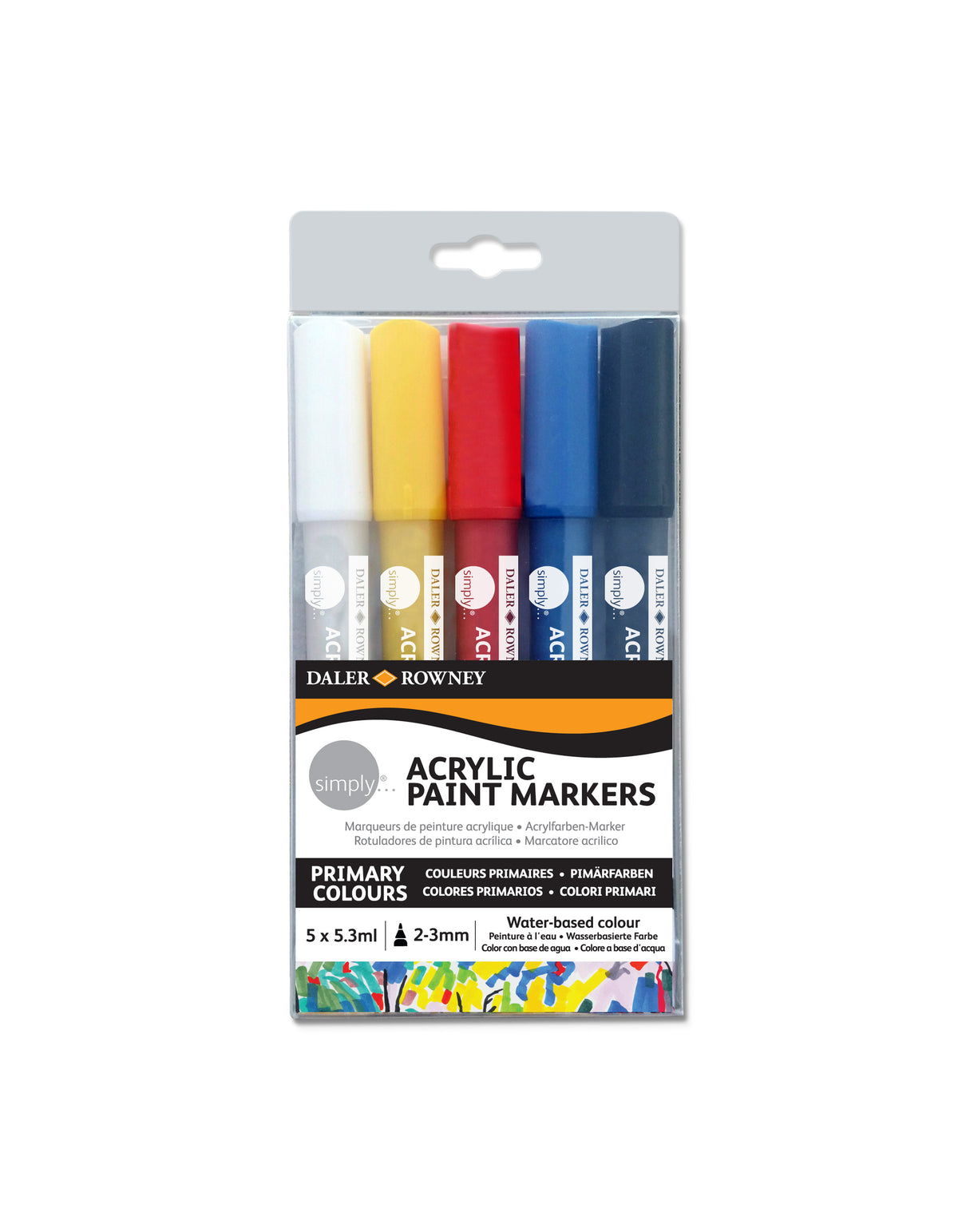 DALER ROWNEY Simply zestaw markerów akrylowych 5 szt. (2–3 mm)