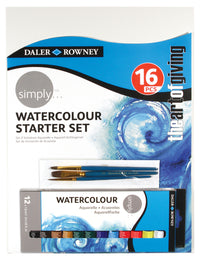 DALER ROWNEY Simply zestaw farb akwarelowych 12 szt. z akcesoriami