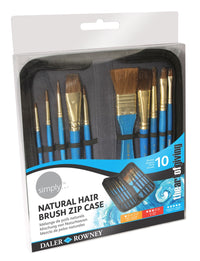 DALER ROWNEY Simply zestaw pędzli do akwareli w piórniku – 10 szt.