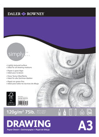 Szkicownik DALER ROWNEY Simply A3, 120 g, 50 arkuszy klejony