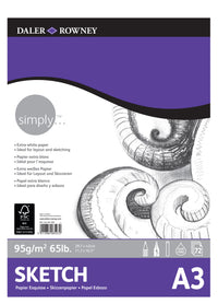 DALER ROWNEY Simply szkicownik do szkicowania A3 95 g 72K klejony