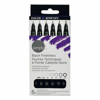 DALER ROWNEY D&R Simply zestaw cienkopisów 0,05 do 0,8 mm