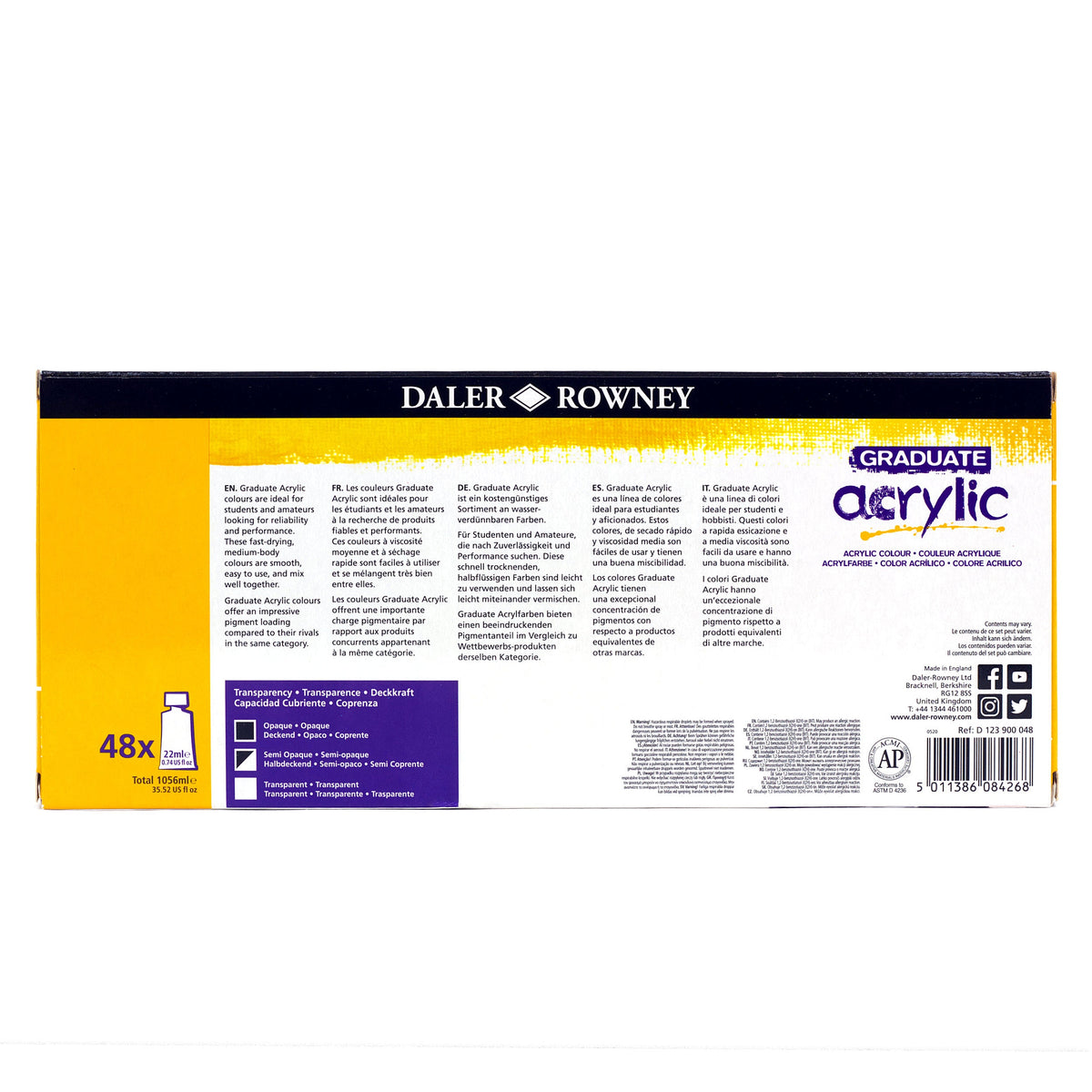 DALER ROWNEY Graduate zestaw farb akrylowych 48 x 22 ml