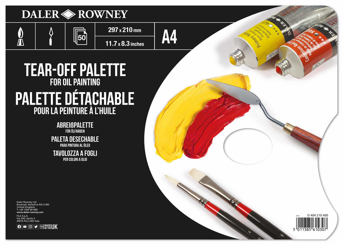 DALER ROWNEY paleta zrywana do oleju 35,5 x 25,4 cm, 50 arkuszy