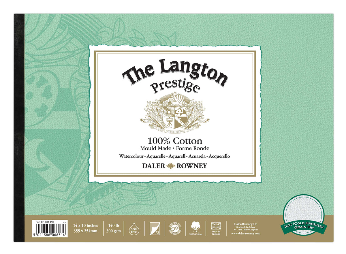 DALER ROWNEY The Langton Prestige blok akwarelowy CP Natural White 300 g 12K 25,4 x 35,6 cm – CP Natural White 300 g 12L 25,4 x 35,6 cm
