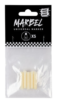 Wymienne końcówki do markerów DARWI Marbel 6 mm – 5 szt.