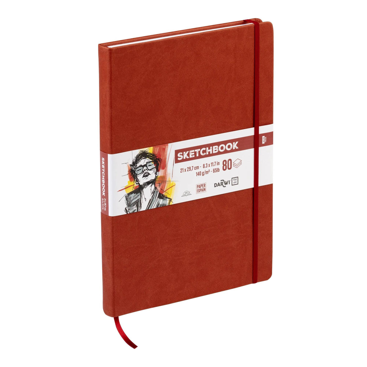 DARWI szkicownik w twardej oprawie Terracotta A4 140 g 80k