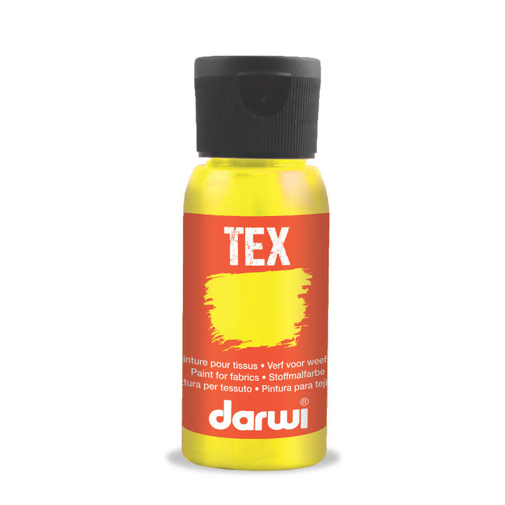 DARWI TEX farba do tkanin 50 ml – 723 neonowa żółta