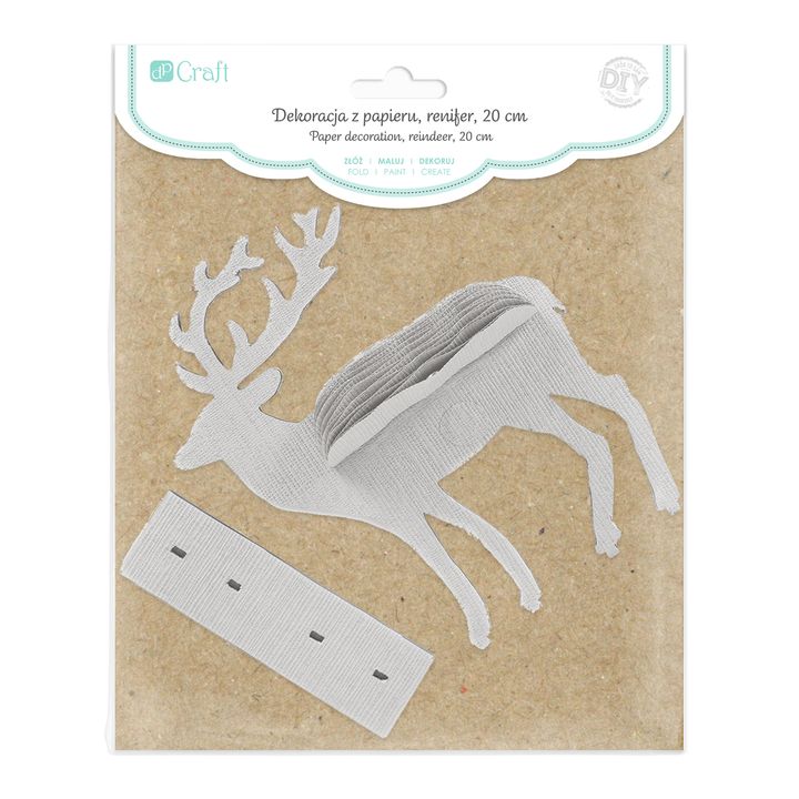 Dekoracja papierowa renifer 20 cm | Artmie