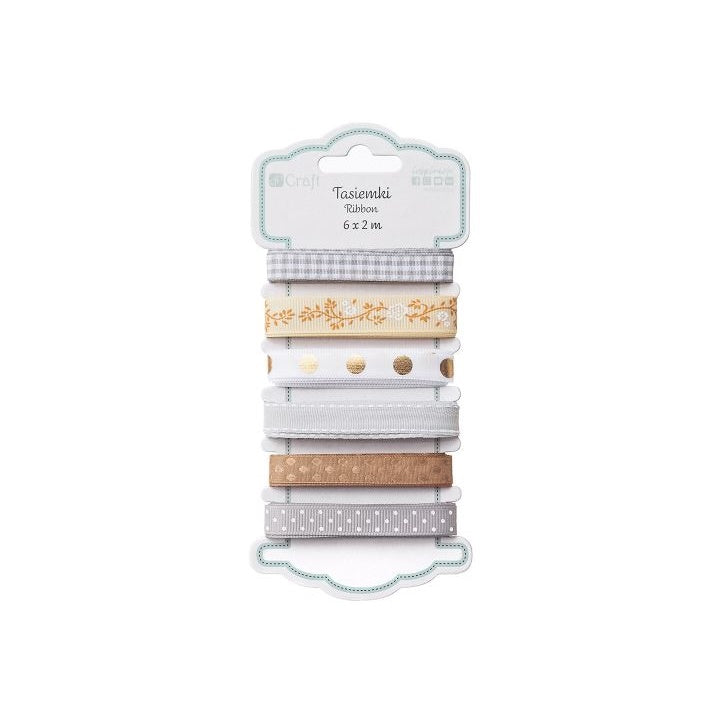 Wstążka dekoracyjna DP Craft - 6 x 2 m – Neutrals