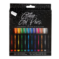 Długopisy żelowe brokatowe 12 szt. | Artmie