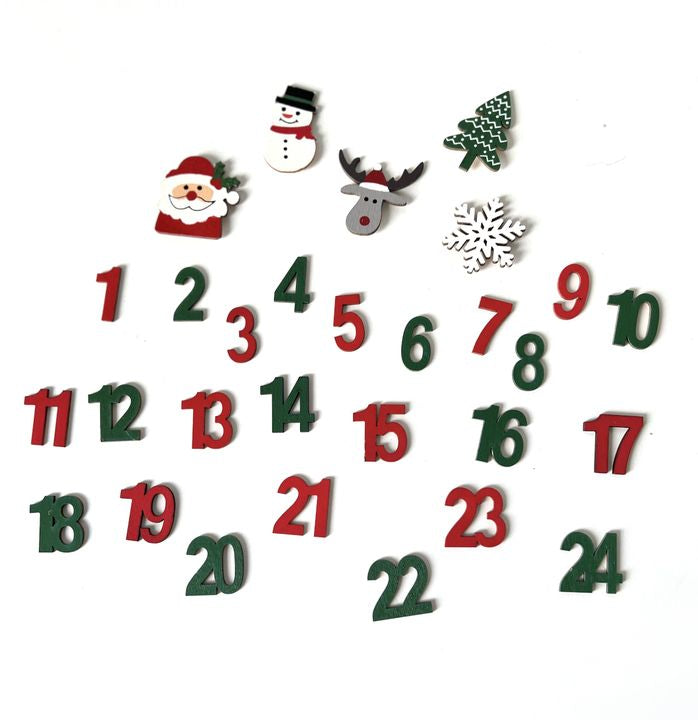 Drevené ozdoby Adventný kalendár