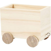 Drewniany wagon kolejowy do dekorowania 10 cm | Artmie